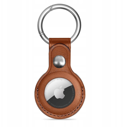 Mbajtëse Tech-Protect NaturalFit për Apple AirTag 1/2, eko lëkurë, ngjyrë kafe