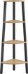 Raft këndor Valora Corner Bookcase, 4 rafte, 125 cm, sonoma oak me kornizë të zezë