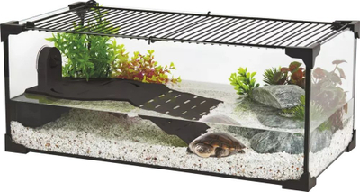 Terrarium për breshka ujore Karapas Pro, 25L, 50 x 25 x 20 cm, i zi