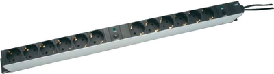 Zgjatës energjie Digitus DN-95405, me 12 prizë Schuko, PDU, i zi