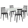 Set ngrënieje 5-pjesësh 4 karrige të zeza 120x70cm (HM11909), zezë