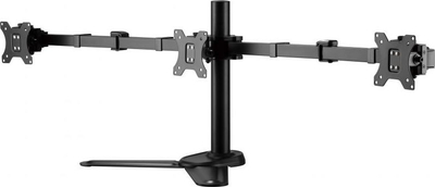 Stativ tavoline për monitorë 650125, për 3 monitorë 17"-27", gas spring, i zi