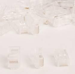 Конектор мрежен NetRack RJ45 UTP NP41, Cat 5e, сет 100 парчиња, проѕирен