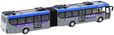 Autobusi policor me telekomandë LEAN Toys Heavy Escort, 1:32, drita LED, i përthyeshëm, gri