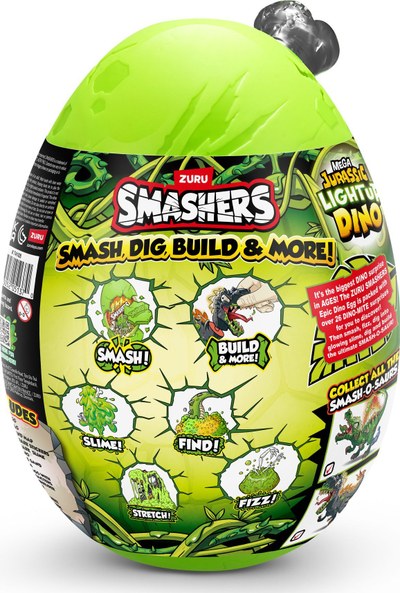 Lodër dinozaur Zuru Smashers Mega Jurassic Light Up Dino, me dritë, me 26 surpriza, jeshile