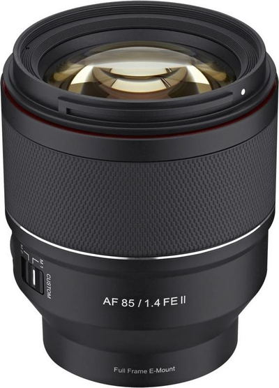 Objektiv Samyang Sony FE 85mm F1.4 II, për portrete, autofokus STM, i zi