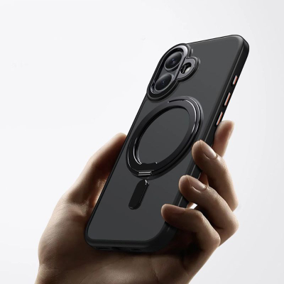 Mbrojtëse telefoni Tech-Protect MagRing MagSafe për iPhone 17, me unazë 360°, matte, e zezë