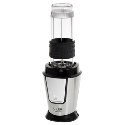 Blender personal Adler AD 4081, 2 shishe, funksion copëtimi akulli, argjendtë