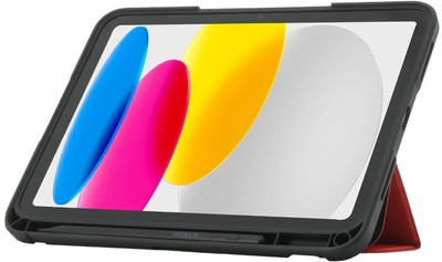 Kapak tablet Mobilis 062008, për iPad 11\" 2025 dhe 10.9\", flip case, i zi me të kuqe transparent
