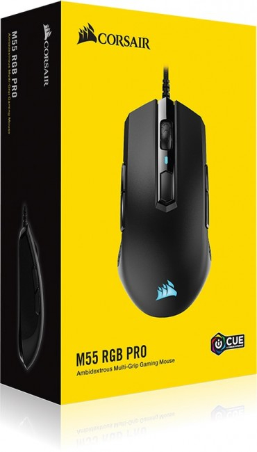 Maus lojrash Corsair M55 RGB PRO, 12400 DPI, USB, i zi