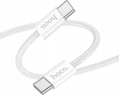 Kabllo kariku Hoco X104 Source Type C në Type C, 60W 3A, 2m, e bardhë