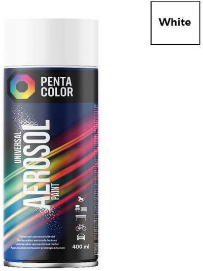 Bojë sprej Pentacolor AER PENTA, me shkëlqim, 400ml, e bardhë R-9010