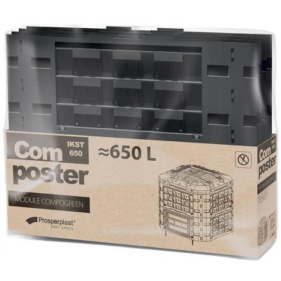 Komposter Prosperplast Compogreen Vario, 650L, plastikë e fortë, i zi