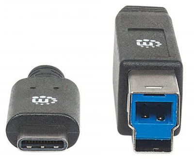 Kabllo USB Manhattan USB C në USB Type B, USB 3.1, 1.83 m, e zezë