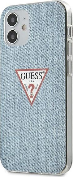 Mbulesë telefoni Guess Jeans, për iPhone 12 5.4", hardcase, blu e çelët