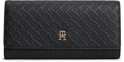 Portofol Tommy Hilfiger TH Icon LRG Flap Wallet Mono, me flap, monokrom, i zi