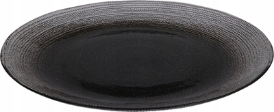 Pjatë e sheshtë qelqi Home Styling Collection FLAT LAKRIS, 28 cm, gri antracit