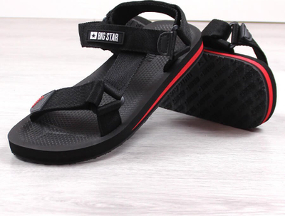 Sandale për burra Big Star DD174717, sportive, me rripa, të zeza