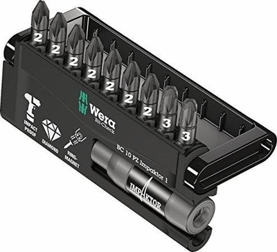 Set bitash Wera Bit Check 10 PZ Impaktor 1, 10 pjesë, 1/4", kuti plastike