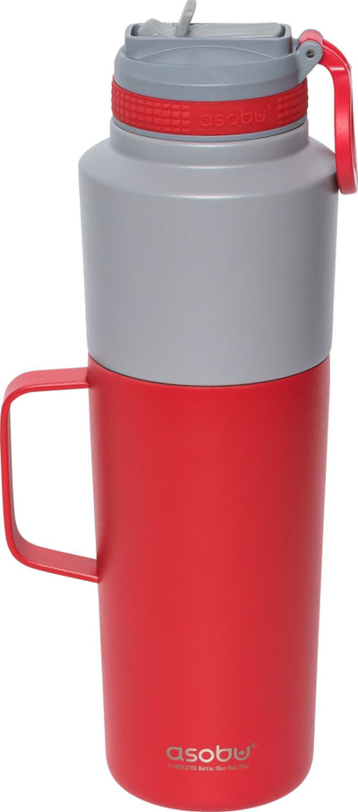 Set shishe edhe gotë Asobu Twin Pack, 0.9L, 0.6L, e kuqe