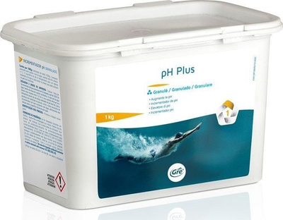Rregullues pH për pishina Gre pH Plus, granulë, 1kg, i bardhë
