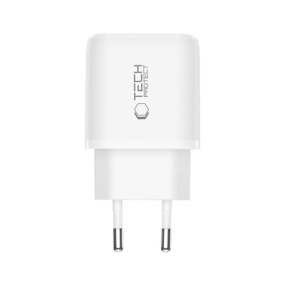 Karikues muri Tech-Protect NCA30, 30W PD QC3.0, USB-A USB-C, i bardhë
