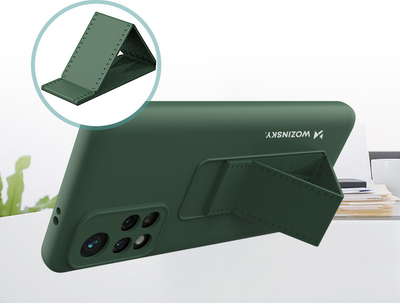 Këllëf silikoni Wozinsky Kickstand Case Xiaomi Redmi Note 11S Note 11, me mbajtëse, i zi