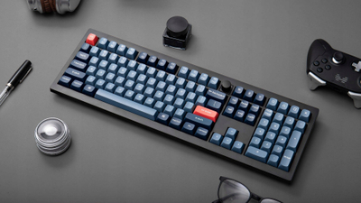Tastierë mekanike Keychron V6 Max, wireless 2.4 GHz Bluetooth, RGB, switch Banana, e zezë
