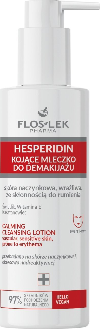 Qumësht pastrues fytyre Floslek Pharma Hesperidin, 175 ml, për lëkurë të ndjeshme, për qetësim