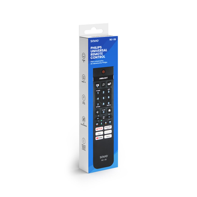 Telekomandë universale Savio RC-26, për TV Philips, infra të kuqe, e zezë