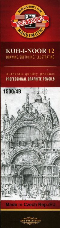 Laps grafik KOH-I-NOOR 4B, trup gjashtëkëndor, gri