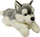 Lodër pelushi Dubi Dog Husky, qen i shtrirë, 61 cm, gri e bardhë