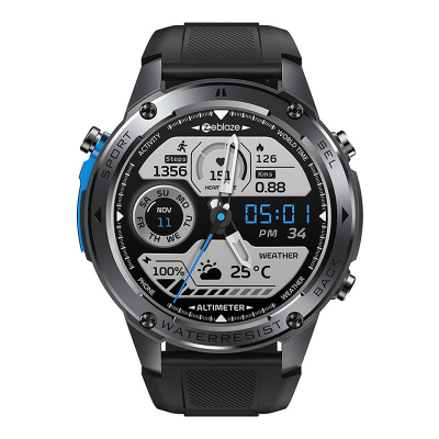 Ora inteligjente Zeblaze Stratos 2 Ultra, GPS dual-band, 10 ATM, e zezë