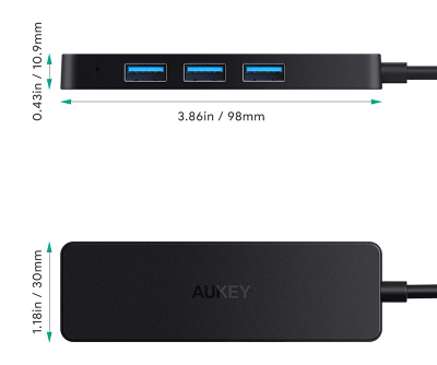 USB Hub USB-A Aukey CB-H39, 4 porte, 5Gbps, i zi