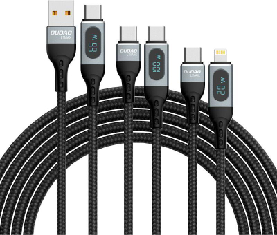 Кабел Dudao USB-C - Lightning, црн