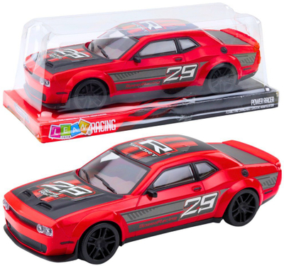 Lodër makinë sportive Racing, me shtytje te rrotat mbrapa, plastike, e kuqe