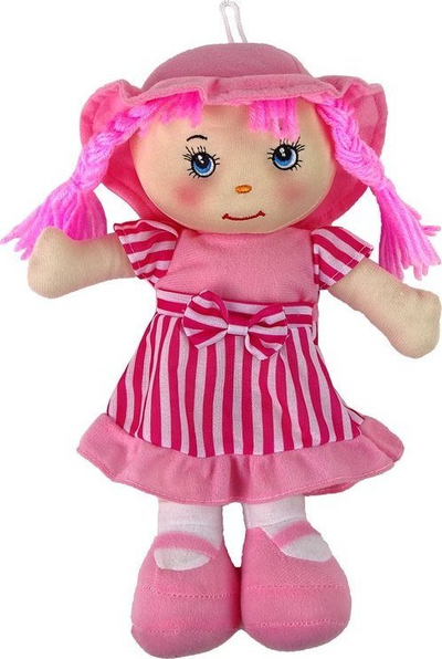 Kukull pelushi Leantoys Pink Striped, 28cm, rozë