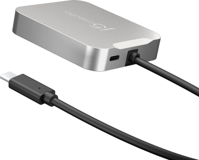 Adapter USB C j5create JCD391 4K60 Elite, PD 86W, plot porta, ngjyrë argjendtë