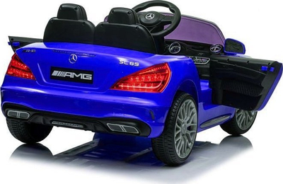 Makina elektrike për fëmijë Lean Toys Mercedes SL65 AMG, me telekomandë, ekran LCD, blu metalike