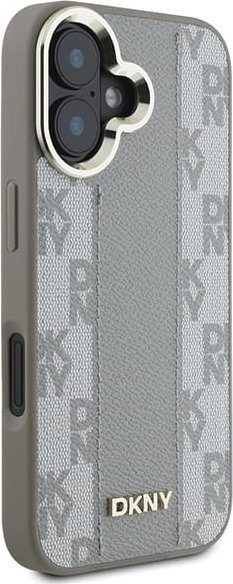 Мобилен маскич DKNY Beowe, за iPhone 16 6.1", MagSafe, со шаховски мотив, беж