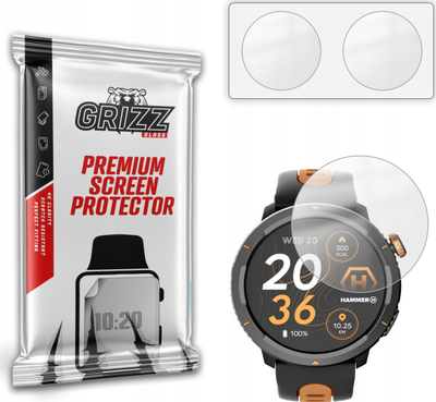 Folio mbrojtëse për orë Hammer Watch 2 Lite, set 2 copë, anti-gjurme gishtash, matte, transparente