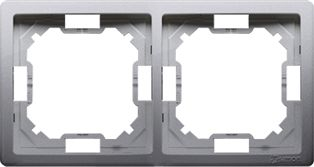 Kornizë dyshe Kontakt-Simon Simon Basic BMR2/21, plastike, përfundim inox