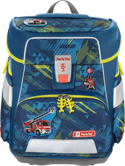 Set magnetik Step by Step Magic Mags Fire Engine, për çantë shkolle, i kuq