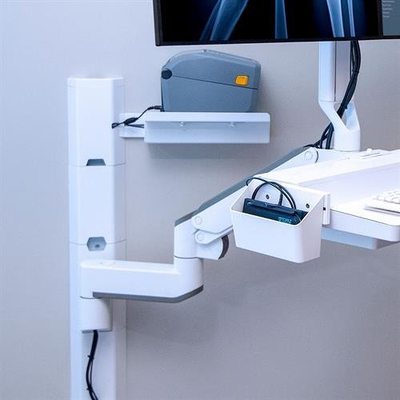 Ѕидна рака за монитор Ergotron CareFit, прилагодлива, за ѕид, бела