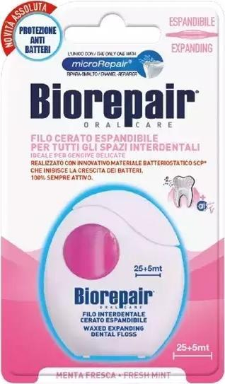 Fije dentare Biorepair Expandable Waxed, 30m, e bardhë
