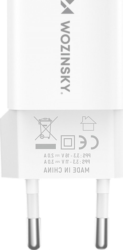Полнач за мрежа Wozinsky WWCEAC, GaN 33W, USB A USB C, бел