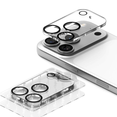 Mbrojtës kamere Ringke Full Cover për iPhone 17 Pro Max, xham i kalit, 2 copë, i zi