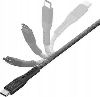 Kabllo karikimi USB C Energea Flow, USB C në USB C, 1.5m, 240W, e zezë
