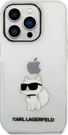 Mbulesë telefoni Karl Lagerfeld KLHCP14XHNCHTCT për iPhone 14 Pro Max, hardcase transparent, dizajn Choupette
