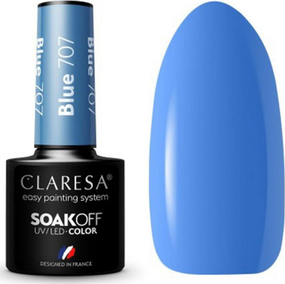 Llak xheli hibrid Clarese Blue 707, 5ml, blu intensive